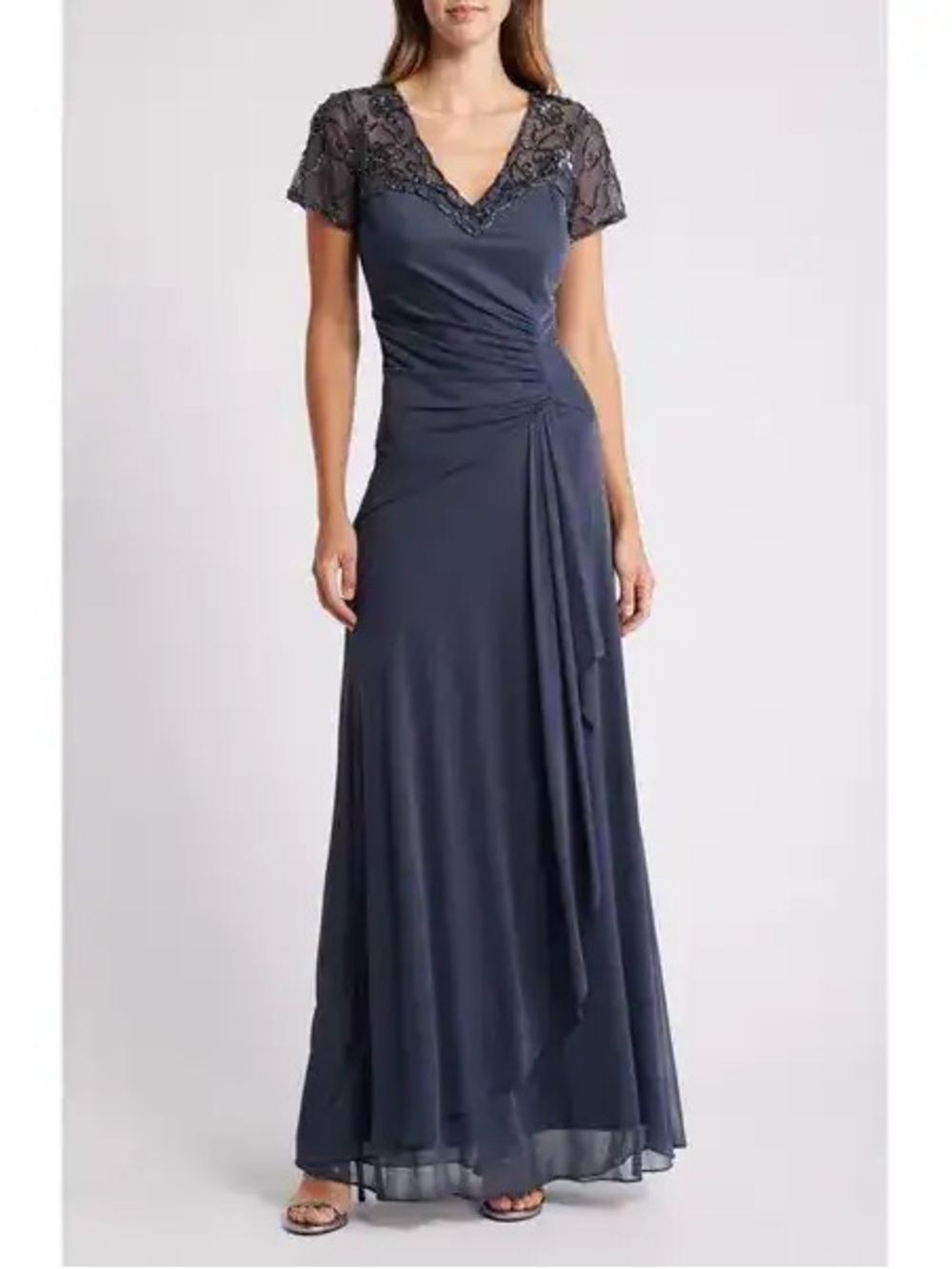 Xscape Embellished Navy Blue Evening Gown 18W